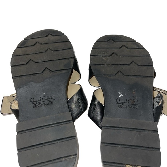 Dr. Scholls Original Collection Sandals Size 10M Black Leather Slip On Cushioned - Picture 9 of 12